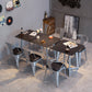 Industrial Dining Table Black Sintered Stone Dining Table with Double Pedestal Clearhalo ' dining_table' 'Dining Tables & Seating' 'Dining Tables' 'furn' 'furn_dining_table' 'Furniture' 'furniture_dining_table' 'Kitchen & Dining Furniture' 'kitchen&dining_furn' 'kitchen' 'kitchen_dining_table' 3816698