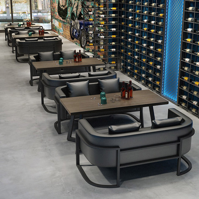 Industrial Solid Wood Dinner Table Brown Table with Black Frame for Dinning Room Clearhalo ' dining_table' 'Dining Tables & Seating' 'Dining Tables' 'furn' 'furn_dining_table' 'Furniture' 'furniture_dining_table' 'Kitchen & Dining Furniture' 'kitchen&dining_furn' 'kitchen' 'kitchen_dining_table' 3816713