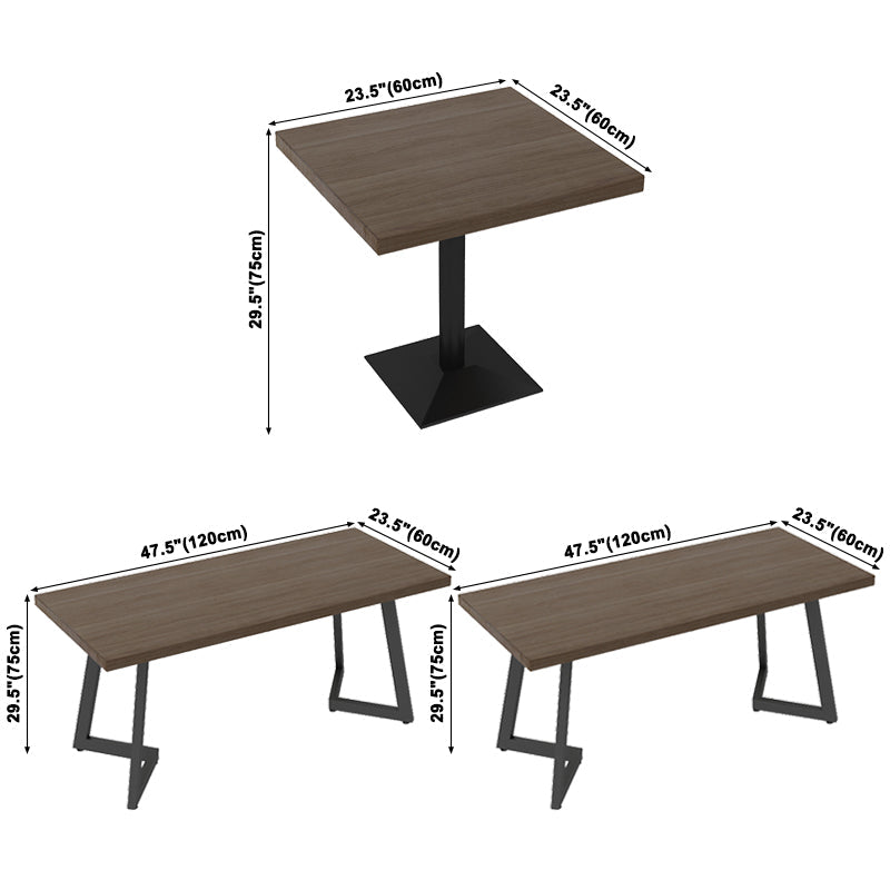 Industrial Solid Wood Dinner Table Brown Table with Black Frame for Dinning Room Clearhalo ' dining_table' 'Dining Tables & Seating' 'Dining Tables' 'furn' 'furn_dining_table' 'Furniture' 'furniture_dining_table' 'Kitchen & Dining Furniture' 'kitchen&dining_furn' 'kitchen' 'kitchen_dining_table' 3816719