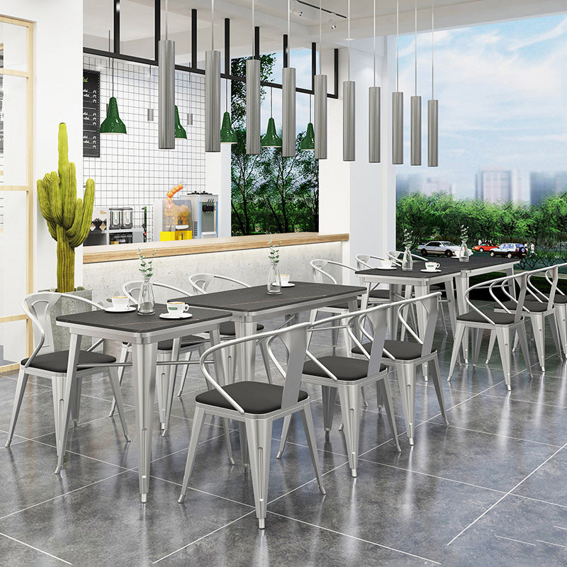 Industrial Dining Table Black Sintered Stone Dining Table with Sled Base Clearhalo ' dining_table' 'Dining Tables & Seating' 'Dining Tables' 'furn' 'furn_dining_table' 'Furniture' 'furniture_dining_table' 'Kitchen & Dining Furniture' 'kitchen&dining_furn' 'kitchen' 'kitchen_dining_table' 3816724