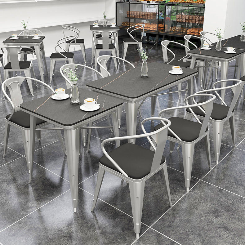 Industrial Dining Table Black Sintered Stone Dining Table with Sled Base Clearhalo ' dining_table' 'Dining Tables & Seating' 'Dining Tables' 'furn' 'furn_dining_table' 'Furniture' 'furniture_dining_table' 'Kitchen & Dining Furniture' 'kitchen&dining_furn' 'kitchen' 'kitchen_dining_table' 3816727