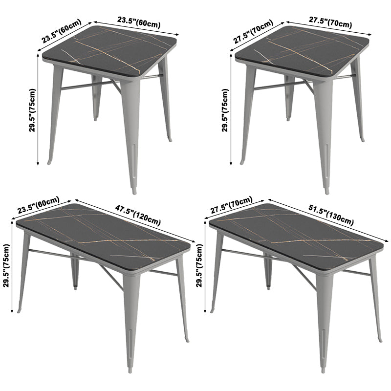 Industrial Dining Table Black Sintered Stone Dining Table with Sled Base Clearhalo ' dining_table' 'Dining Tables & Seating' 'Dining Tables' 'furn' 'furn_dining_table' 'Furniture' 'furniture_dining_table' 'Kitchen & Dining Furniture' 'kitchen&dining_furn' 'kitchen' 'kitchen_dining_table' 3816729