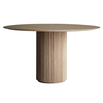 Round Modern Dining Table Wood Color Fixed Table with Pinewood Solid Wood Without Chairs Clearhalo ' dining_table' 'Dining Tables & Seating' 'Dining Tables' 'furn' 'furn_dining_table' 'Furniture' 'furniture_dining_table' 'Kitchen & Dining Furniture' 'kitchen&dining_furn' 'kitchen' 'kitchen_dining_table' 3816734