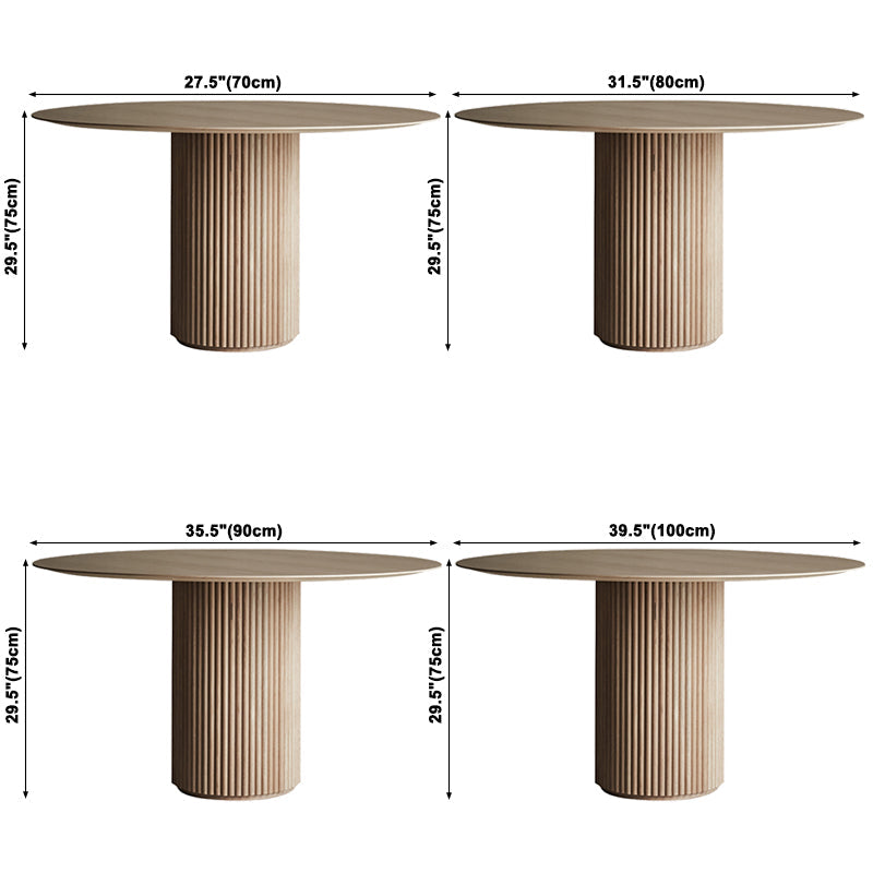 Round Modern Dining Table Wood Color Fixed Table with Pinewood Solid Wood Clearhalo ' dining_table' 'Dining Tables & Seating' 'Dining Tables' 'furn' 'furn_dining_table' 'Furniture' 'furniture_dining_table' 'Kitchen & Dining Furniture' 'kitchen&dining_furn' 'kitchen' 'kitchen_dining_table' 3816736