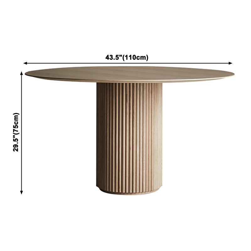 Round Modern Dining Table Wood Color Fixed Table with Pinewood Solid Wood Clearhalo ' dining_table' 'Dining Tables & Seating' 'Dining Tables' 'furn' 'furn_dining_table' 'Furniture' 'furniture_dining_table' 'Kitchen & Dining Furniture' 'kitchen&dining_furn' 'kitchen' 'kitchen_dining_table' 3816737