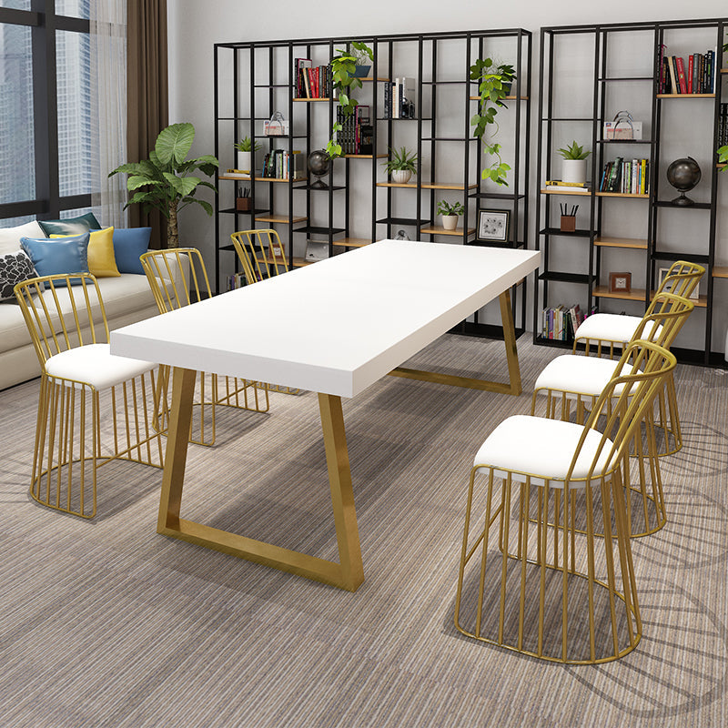Rectangle Dining Site Table Traditional Luxury Dinette Table with Pine Solid Wood White Without Chairs Clearhalo ' dining_table' 'Dining Tables & Seating' 'Dining Tables' 'furn' 'furn_dining_table' 'Furniture' 'furniture_dining_table' 'Kitchen & Dining Furniture' 'kitchen&dining_furn' 'kitchen' 'kitchen_dining_table' 3816749