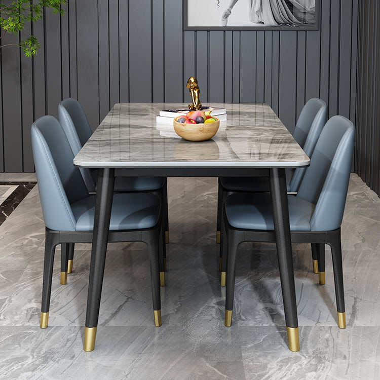 Rectangle 4 Legs Home Furniture Stone Dining Room Collection for Dining Room Clearhalo ' dining_table' 'Dining Tables & Seating' 'Dining Tables' 'furn' 'furn_dining_table' 'Furniture' 'furniture_dining_table' 'Kitchen & Dining Furniture' 'kitchen&dining_furn' 'kitchen' 'kitchen_dining_table' 3816756