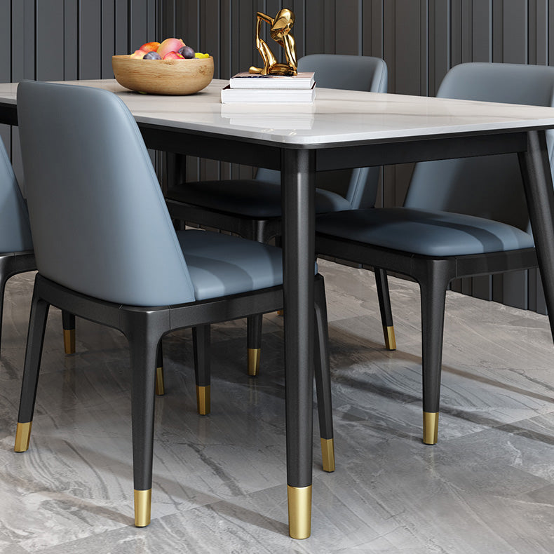 Rectangle 4 Legs Home Furniture Stone Dining Room Collection for Dining Room Clearhalo ' dining_table' 'Dining Tables & Seating' 'Dining Tables' 'furn' 'furn_dining_table' 'Furniture' 'furniture_dining_table' 'Kitchen & Dining Furniture' 'kitchen&dining_furn' 'kitchen' 'kitchen_dining_table' 3816761