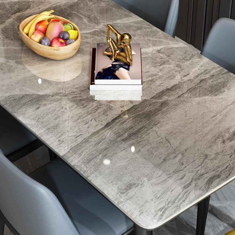Rectangle 4 Legs Home Furniture Stone Dining Room Collection for Dining Room Clearhalo ' dining_table' 'Dining Tables & Seating' 'Dining Tables' 'furn' 'furn_dining_table' 'Furniture' 'furniture_dining_table' 'Kitchen & Dining Furniture' 'kitchen&dining_furn' 'kitchen' 'kitchen_dining_table' 3816762
