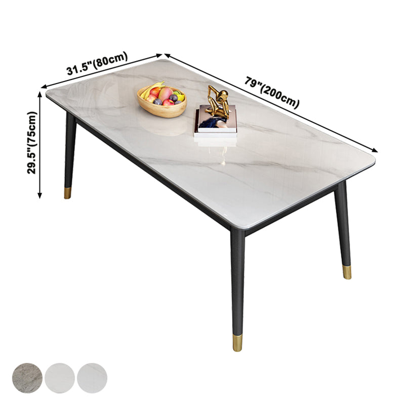 Rectangle 4 Legs Home Furniture Stone Dining Room Collection for Dining Room Clearhalo ' dining_table' 'Dining Tables & Seating' 'Dining Tables' 'furn' 'furn_dining_table' 'Furniture' 'furniture_dining_table' 'Kitchen & Dining Furniture' 'kitchen&dining_furn' 'kitchen' 'kitchen_dining_table' 3816765