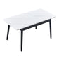 Contemporary Rectangle Dining Room Table White Sintered Stone Table with 4 Legs Black 47.2"L x 29.5"W x 29.5"H Without Chairs Clearhalo ' dining_table' 'Dining Tables & Seating' 'Dining Tables' 'furn' 'furn_dining_table' 'Furniture' 'furniture_dining_table' 'Kitchen & Dining Furniture' 'kitchen&dining_furn' 'kitchen' 'kitchen_dining_table' 3816768