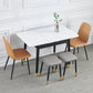 Contemporary Rectangle Dining Room Table White Sintered Stone Table with 4 Legs Clearhalo ' dining_table' 'Dining Tables & Seating' 'Dining Tables' 'furn' 'furn_dining_table' 'Furniture' 'furniture_dining_table' 'Kitchen & Dining Furniture' 'kitchen&dining_furn' 'kitchen' 'kitchen_dining_table' 3816771