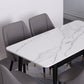 Contemporary Rectangle Dining Room Table White Sintered Stone Table with 4 Legs Clearhalo ' dining_table' 'Dining Tables & Seating' 'Dining Tables' 'furn' 'furn_dining_table' 'Furniture' 'furniture_dining_table' 'Kitchen & Dining Furniture' 'kitchen&dining_furn' 'kitchen' 'kitchen_dining_table' 3816773