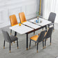 Contemporary Rectangle Dining Room Table White Sintered Stone Table with 4 Legs Clearhalo ' dining_table' 'Dining Tables & Seating' 'Dining Tables' 'furn' 'furn_dining_table' 'Furniture' 'furniture_dining_table' 'Kitchen & Dining Furniture' 'kitchen&dining_furn' 'kitchen' 'kitchen_dining_table' 3816778