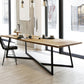 Industrial Solid Wood Khaki Dining Table Rectangle Shape Dining Table with Sled Base Clearhalo ' dining_table' 'Dining Tables & Seating' 'Dining Tables' 'furn' 'furn_dining_table' 'Furniture' 'furniture_dining_table' 'Kitchen & Dining Furniture' 'kitchen&dining_furn' 'kitchen' 'kitchen_dining_table' 3816783