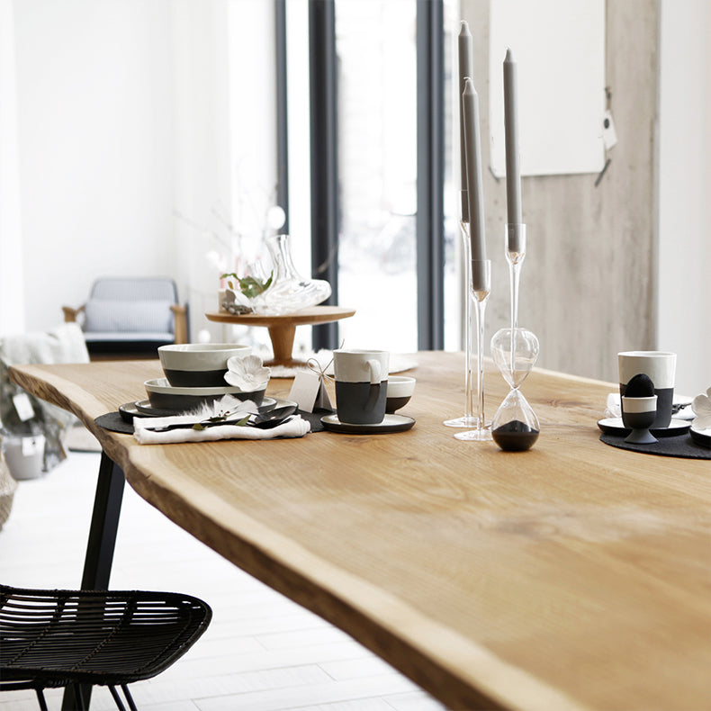 Industrial Solid Wood Khaki Dining Table Rectangle Shape Dining Table with Sled Base Clearhalo ' dining_table' 'Dining Tables & Seating' 'Dining Tables' 'furn' 'furn_dining_table' 'Furniture' 'furniture_dining_table' 'Kitchen & Dining Furniture' 'kitchen&dining_furn' 'kitchen' 'kitchen_dining_table' 3816788