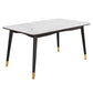 Contemporary Rectangle Dining Room Table Sintered Stone Table with 4 Black Legs White Without Chairs Clearhalo ' dining_table' 'Dining Tables & Seating' 'Dining Tables' 'furn' 'furn_dining_table' 'Furniture' 'furniture_dining_table' 'Kitchen & Dining Furniture' 'kitchen&dining_furn' 'kitchen' 'kitchen_dining_table' 3816794