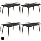 Contemporary Rectangle Dining Room Table Sintered Stone Table with 4 Black Legs Clearhalo ' dining_table' 'Dining Tables & Seating' 'Dining Tables' 'furn' 'furn_dining_table' 'Furniture' 'furniture_dining_table' 'Kitchen & Dining Furniture' 'kitchen&dining_furn' 'kitchen' 'kitchen_dining_table' 3816803