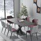 Contemporary Rectangle Dining Room Table Sintered Stone Table with Pedestal Base Clearhalo ' dining_table' 'Dining Tables & Seating' 'Dining Tables' 'furn' 'furn_dining_table' 'Furniture' 'furniture_dining_table' 'Kitchen & Dining Furniture' 'kitchen&dining_furn' 'kitchen' 'kitchen_dining_table' 3816807