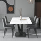 Contemporary Rectangle Dining Room Table Sintered Stone Table with Pedestal Base Clearhalo ' dining_table' 'Dining Tables & Seating' 'Dining Tables' 'furn' 'furn_dining_table' 'Furniture' 'furniture_dining_table' 'Kitchen & Dining Furniture' 'kitchen&dining_furn' 'kitchen' 'kitchen_dining_table' 3816809