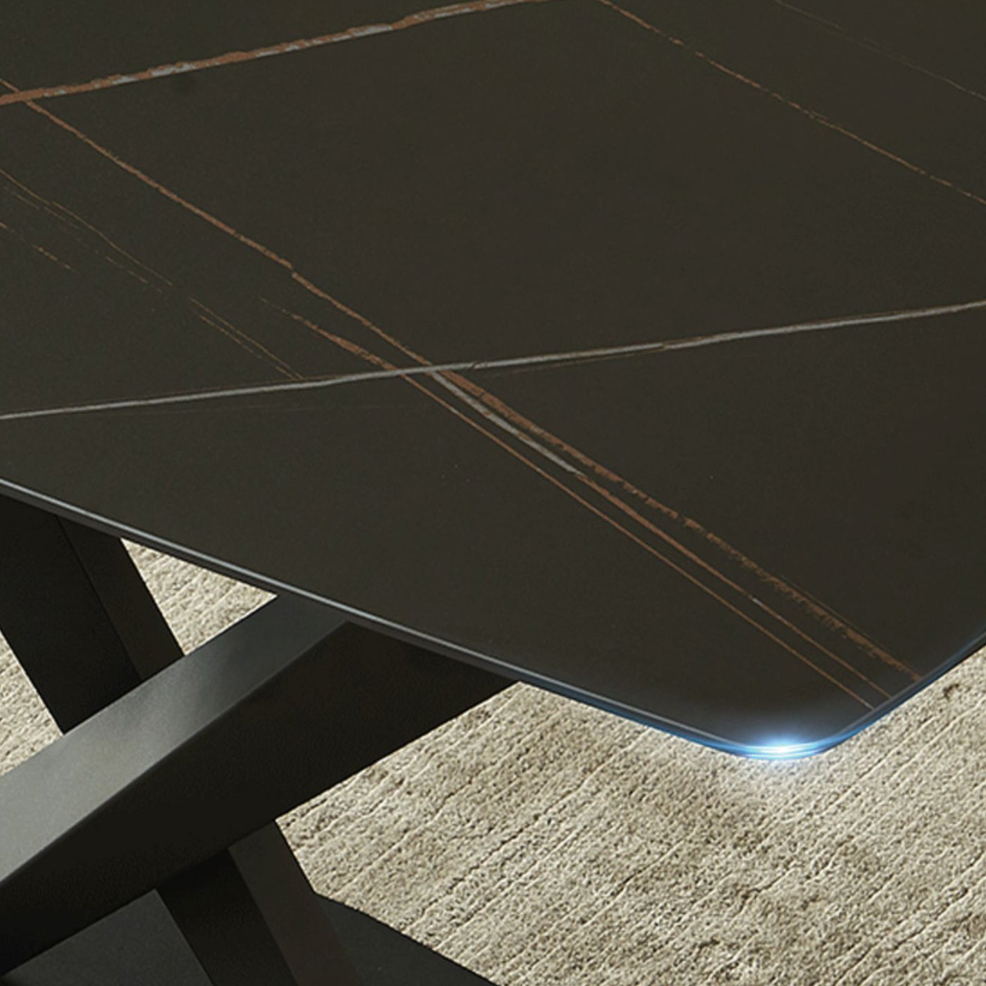 Contemporary Rectangle Dining Room Table Sintered Stone Table with Pedestal Base Clearhalo ' dining_table' 'Dining Tables & Seating' 'Dining Tables' 'furn' 'furn_dining_table' 'Furniture' 'furniture_dining_table' 'Kitchen & Dining Furniture' 'kitchen&dining_furn' 'kitchen' 'kitchen_dining_table' 3816812