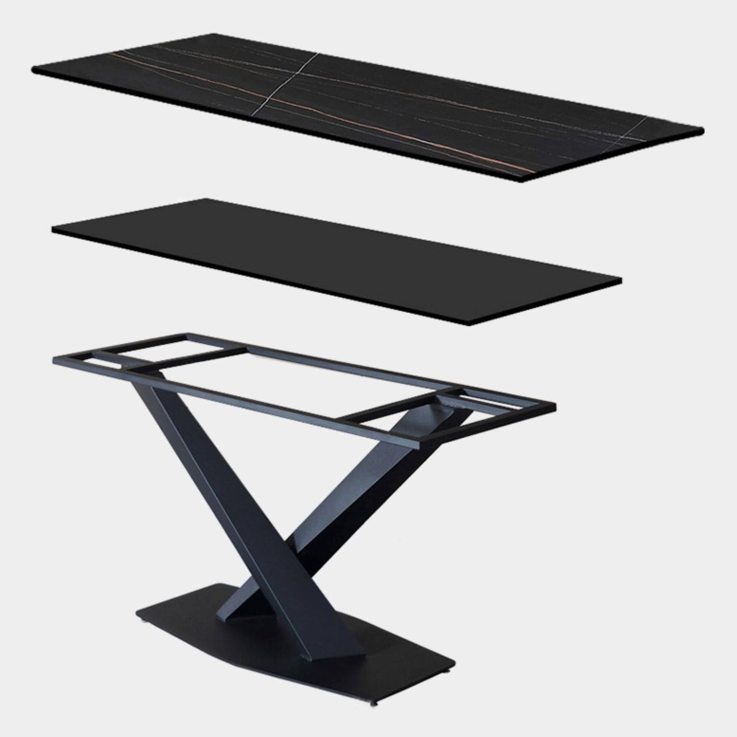 Contemporary Rectangle Dining Room Table Sintered Stone Table with Pedestal Base Clearhalo ' dining_table' 'Dining Tables & Seating' 'Dining Tables' 'furn' 'furn_dining_table' 'Furniture' 'furniture_dining_table' 'Kitchen & Dining Furniture' 'kitchen&dining_furn' 'kitchen' 'kitchen_dining_table' 3816813