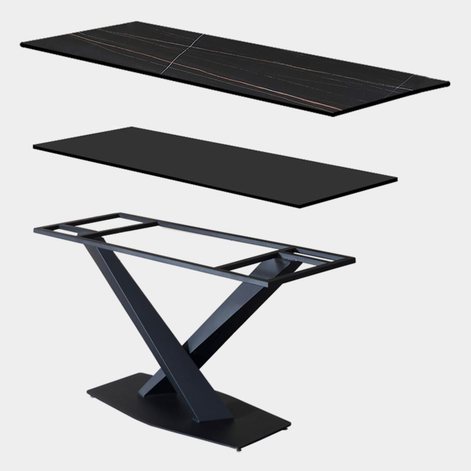 Contemporary Rectangle Dining Room Table Sintered Stone Table with Pedestal Base Clearhalo ' dining_table' 'Dining Tables & Seating' 'Dining Tables' 'furn' 'furn_dining_table' 'Furniture' 'furniture_dining_table' 'Kitchen & Dining Furniture' 'kitchen&dining_furn' 'kitchen' 'kitchen_dining_table' 3816813