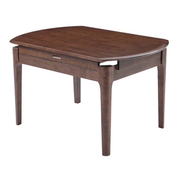 Extendable Rubber Wood Round Table Modern Adjustable Wood Table with 4 Legs Without Chairs Clearhalo ' dining_table' 'Dining Tables & Seating' 'Dining Tables' 'furn' 'furn_dining_table' 'Furniture' 'furniture_dining_table' 'Kitchen & Dining Furniture' 'kitchen&dining_furn' 'kitchen' 'kitchen_dining_table' 3816829