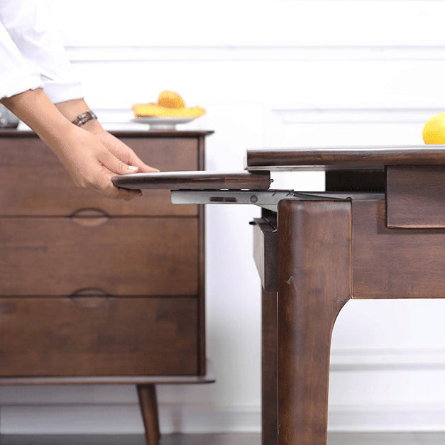 Extendable Rubber Wood Round Table Modern Adjustable Wood Table with 4 Legs Clearhalo ' dining_table' 'Dining Tables & Seating' 'Dining Tables' 'furn' 'furn_dining_table' 'Furniture' 'furniture_dining_table' 'Kitchen & Dining Furniture' 'kitchen&dining_furn' 'kitchen' 'kitchen_dining_table' 3816833