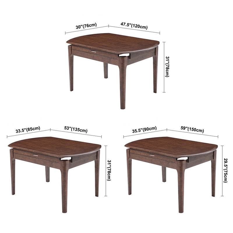 Extendable Rubber Wood Round Table Modern Adjustable Wood Table with 4 Legs Clearhalo ' dining_table' 'Dining Tables & Seating' 'Dining Tables' 'furn' 'furn_dining_table' 'Furniture' 'furniture_dining_table' 'Kitchen & Dining Furniture' 'kitchen&dining_furn' 'kitchen' 'kitchen_dining_table' 3816834