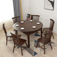 Extendable Rubber Wood Round Table Modern Adjustable Wood Table with 4 Legs Clearhalo ' dining_table' 'Dining Tables & Seating' 'Dining Tables' 'furn' 'furn_dining_table' 'Furniture' 'furniture_dining_table' 'Kitchen & Dining Furniture' 'kitchen&dining_furn' 'kitchen' 'kitchen_dining_table' 3816838
