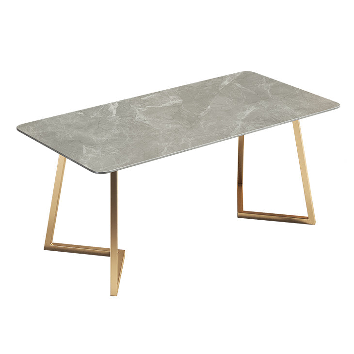 Metal Traditional Luxury Rectangle Table Sintered Stone Table with Sled Base Gray Without Chairs Clearhalo ' dining_table' 'Dining Tables & Seating' 'Dining Tables' 'furn' 'furn_dining_table' 'Furniture' 'furniture_dining_table' 'Kitchen & Dining Furniture' 'kitchen&dining_furn' 'kitchen' 'kitchen_dining_table' 3816853
