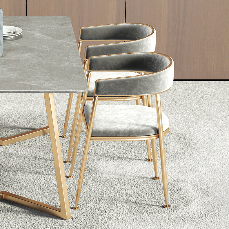 Metal Traditional Luxury Rectangle Table Sintered Stone Table with Sled Base Clearhalo ' dining_table' 'Dining Tables & Seating' 'Dining Tables' 'furn' 'furn_dining_table' 'Furniture' 'furniture_dining_table' 'Kitchen & Dining Furniture' 'kitchen&dining_furn' 'kitchen' 'kitchen_dining_table' 3816856