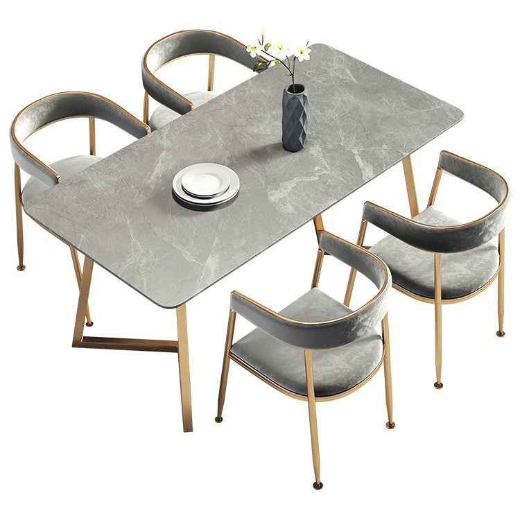 Metal Traditional Luxury Rectangle Table Sintered Stone Table with Sled Base Clearhalo ' dining_table' 'Dining Tables & Seating' 'Dining Tables' 'furn' 'furn_dining_table' 'Furniture' 'furniture_dining_table' 'Kitchen & Dining Furniture' 'kitchen&dining_furn' 'kitchen' 'kitchen_dining_table' 3816857