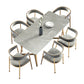 Metal Traditional Luxury Rectangle Table Sintered Stone Table with Sled Base Clearhalo ' dining_table' 'Dining Tables & Seating' 'Dining Tables' 'furn' 'furn_dining_table' 'Furniture' 'furniture_dining_table' 'Kitchen & Dining Furniture' 'kitchen&dining_furn' 'kitchen' 'kitchen_dining_table' 3816859