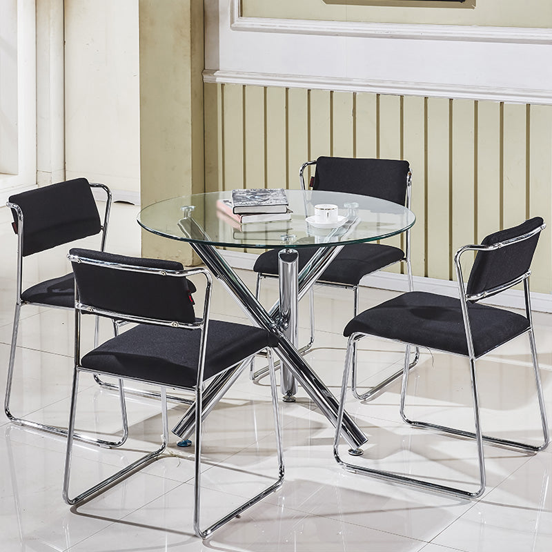 Round Shape Transparent Dining Table Glass Table Minimalist with 3 Legs Clearhalo ' dining_table' 'Dining Tables & Seating' 'Dining Tables' 'furn' 'furn_dining_table' 'Furniture' 'furniture_dining_table' 'Kitchen & Dining Furniture' 'kitchen&dining_furn' 'kitchen' 'kitchen_dining_table' 3816865