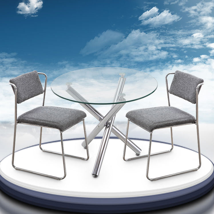 Round Shape Transparent Dining Table Glass Table Minimalist with 3 Legs Clearhalo ' dining_table' 'Dining Tables & Seating' 'Dining Tables' 'furn' 'furn_dining_table' 'Furniture' 'furniture_dining_table' 'Kitchen & Dining Furniture' 'kitchen&dining_furn' 'kitchen' 'kitchen_dining_table' 3816870