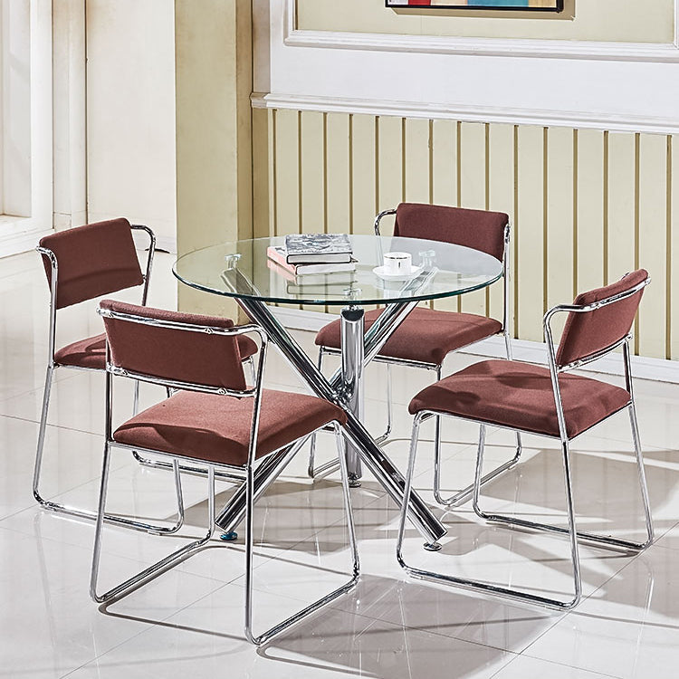 Round Shape Transparent Dining Table Glass Table Minimalist with 3 Legs Clearhalo ' dining_table' 'Dining Tables & Seating' 'Dining Tables' 'furn' 'furn_dining_table' 'Furniture' 'furniture_dining_table' 'Kitchen & Dining Furniture' 'kitchen&dining_furn' 'kitchen' 'kitchen_dining_table' 3816874