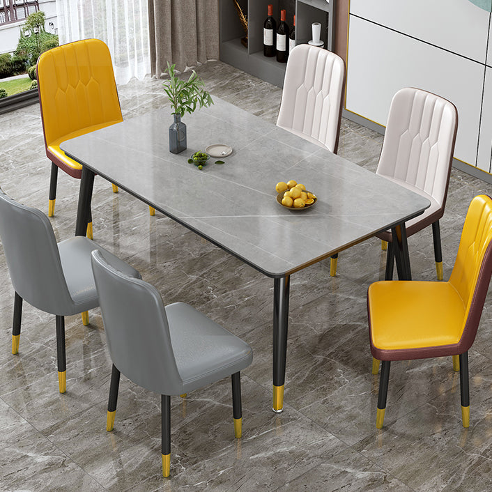 Contemporary Standard Sintered Stone Top Dining Table Rectangle Dining Table for Kitchen Clearhalo ' dining_table' 'Dining Tables & Seating' 'Dining Tables' 'furn' 'furn_dining_table' 'Furniture' 'furniture_dining_table' 'Kitchen & Dining Furniture' 'kitchen&dining_furn' 'kitchen' 'kitchen_dining_table' 3816875
