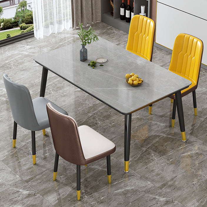 Contemporary Standard Sintered Stone Top Dining Table Rectangle Dining Table for Kitchen Gray Without Chairs Clearhalo ' dining_table' 'Dining Tables & Seating' 'Dining Tables' 'furn' 'furn_dining_table' 'Furniture' 'furniture_dining_table' 'Kitchen & Dining Furniture' 'kitchen&dining_furn' 'kitchen' 'kitchen_dining_table' 3816876