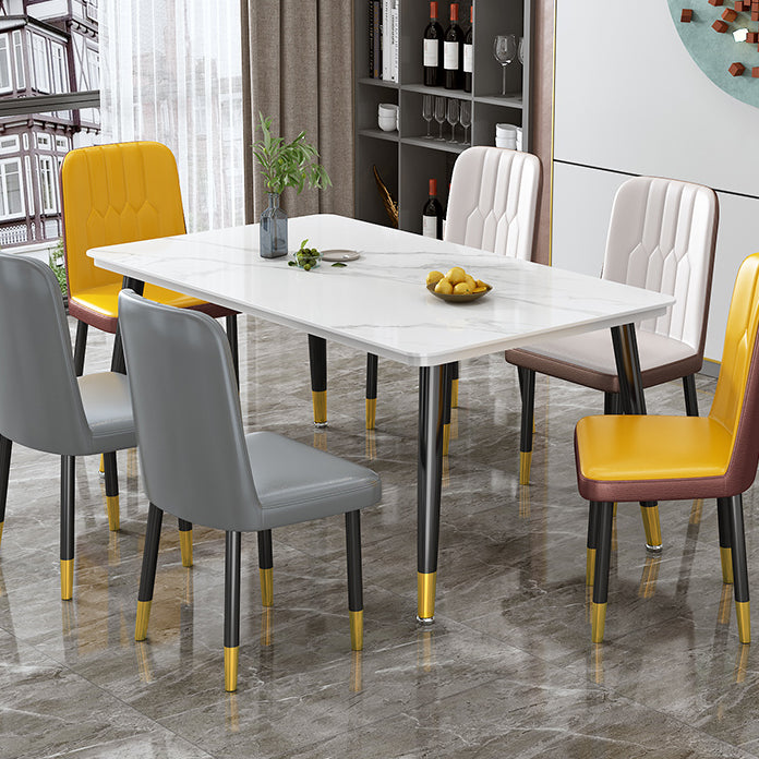 Contemporary Standard Sintered Stone Top Dining Table Rectangle Dining Table for Kitchen Clearhalo ' dining_table' 'Dining Tables & Seating' 'Dining Tables' 'furn' 'furn_dining_table' 'Furniture' 'furniture_dining_table' 'Kitchen & Dining Furniture' 'kitchen&dining_furn' 'kitchen' 'kitchen_dining_table' 3816878