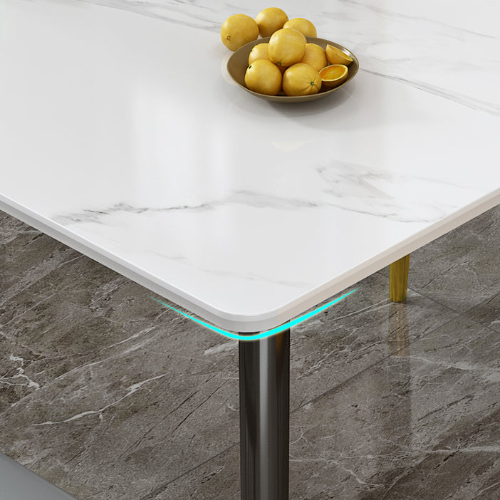 Contemporary Standard Sintered Stone Top Dining Table Rectangle Dining Table for Kitchen Clearhalo ' dining_table' 'Dining Tables & Seating' 'Dining Tables' 'furn' 'furn_dining_table' 'Furniture' 'furniture_dining_table' 'Kitchen & Dining Furniture' 'kitchen&dining_furn' 'kitchen' 'kitchen_dining_table' 3816881