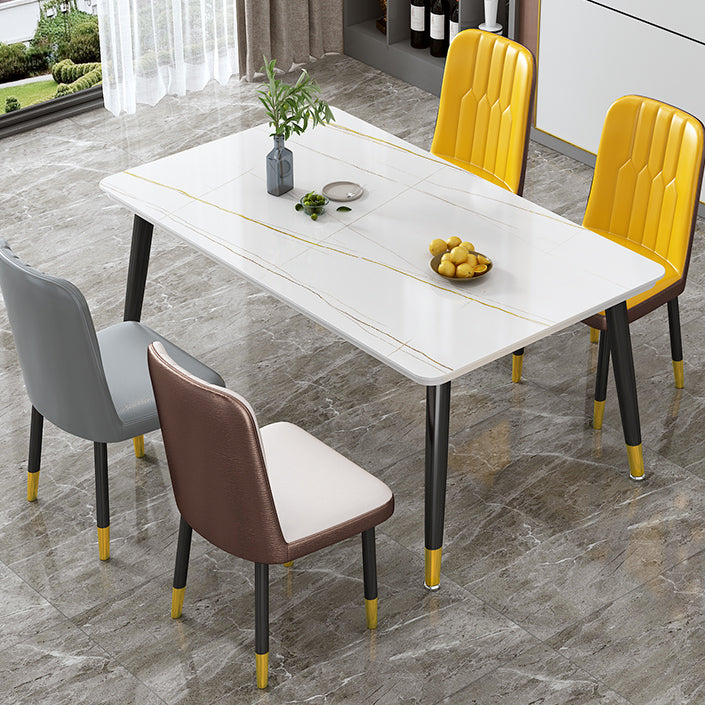 Contemporary Standard Sintered Stone Top Dining Table Rectangle Dining Table for Kitchen Clearhalo ' dining_table' 'Dining Tables & Seating' 'Dining Tables' 'furn' 'furn_dining_table' 'Furniture' 'furniture_dining_table' 'Kitchen & Dining Furniture' 'kitchen&dining_furn' 'kitchen' 'kitchen_dining_table' 3816886