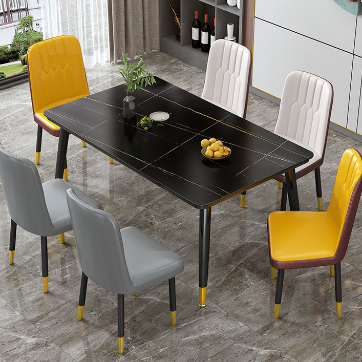 Contemporary Standard Sintered Stone Top Dining Table Rectangle Dining Table for Kitchen Clearhalo ' dining_table' 'Dining Tables & Seating' 'Dining Tables' 'furn' 'furn_dining_table' 'Furniture' 'furniture_dining_table' 'Kitchen & Dining Furniture' 'kitchen&dining_furn' 'kitchen' 'kitchen_dining_table' 3816888
