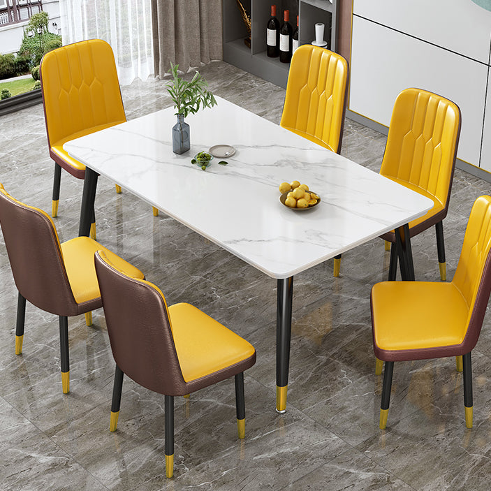 Contemporary Standard Sintered Stone Top Dining Table Rectangle Dining Table for Kitchen Clearhalo ' dining_table' 'Dining Tables & Seating' 'Dining Tables' 'furn' 'furn_dining_table' 'Furniture' 'furniture_dining_table' 'Kitchen & Dining Furniture' 'kitchen&dining_furn' 'kitchen' 'kitchen_dining_table' 3816889