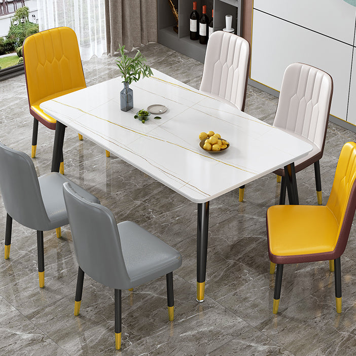 Contemporary Standard Sintered Stone Top Dining Table Rectangle Dining Table for Kitchen Clearhalo ' dining_table' 'Dining Tables & Seating' 'Dining Tables' 'furn' 'furn_dining_table' 'Furniture' 'furniture_dining_table' 'Kitchen & Dining Furniture' 'kitchen&dining_furn' 'kitchen' 'kitchen_dining_table' 3816890