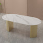Oval Shape Two-Color Dining Table Simplicity Double Pedestal Table for Dining Room Clearhalo ' dining_table' 'Dining Tables & Seating' 'Dining Tables' 'furn' 'furn_dining_table' 'Furniture' 'furniture_dining_table' 'Kitchen & Dining Furniture' 'kitchen&dining_furn' 'kitchen' 'kitchen_dining_table' 3816912