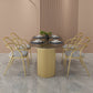 Oval Shape Two-Color Dining Table Simplicity Double Pedestal Table for Dining Room Clearhalo ' dining_table' 'Dining Tables & Seating' 'Dining Tables' 'furn' 'furn_dining_table' 'Furniture' 'furniture_dining_table' 'Kitchen & Dining Furniture' 'kitchen&dining_furn' 'kitchen' 'kitchen_dining_table' 3816917