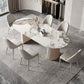 Metal Traditional Luxury Oval Dining Table Sintered Stone Table for Dining Room Clearhalo ' dining_table' 'Dining Tables & Seating' 'Dining Tables' 'furn' 'furn_dining_table' 'Furniture' 'furniture_dining_table' 'Kitchen & Dining Furniture' 'kitchen&dining_furn' 'kitchen' 'kitchen_dining_table' 3816920