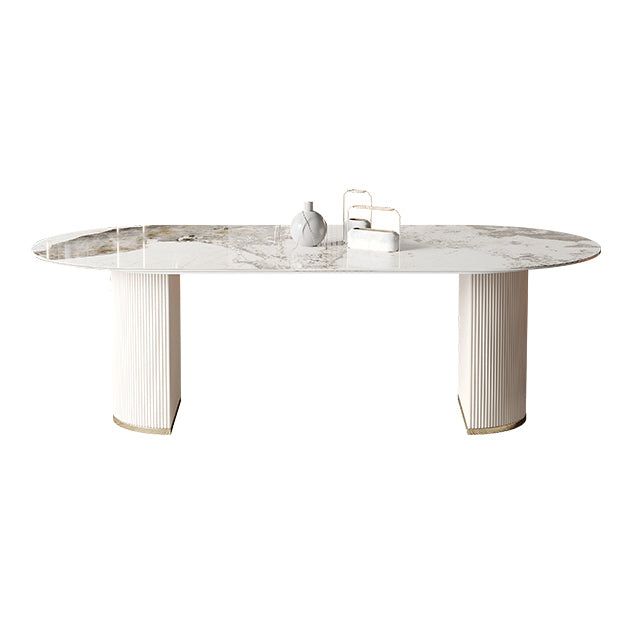 Metal Traditional Luxury Oval Dining Table Sintered Stone Table for Dining Room Without Chairs Clearhalo ' dining_table' 'Dining Tables & Seating' 'Dining Tables' 'furn' 'furn_dining_table' 'Furniture' 'furniture_dining_table' 'Kitchen & Dining Furniture' 'kitchen&dining_furn' 'kitchen' 'kitchen_dining_table' 3816924